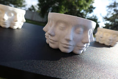 Polyface Planter | Drainage Holes | Multifaced Flower Pot | Beautiful Succulent Planter | Lady Face Sculpture | Unique Vase | Pen and Pencil