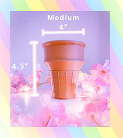 Ice Cream Cone Planter | Summer Garden Flower Pot | Indoor Decoration | Unique Vase | House Plant  | Cute 3D Print | Home Office Desktop
