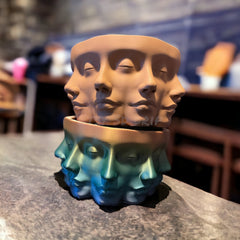 Polyface Planter | Drainage Holes | Multifaced Flower Pot | Beautiful Succulent Planter | Lady Face Sculpture | Unique Vase | Pen and Pencil